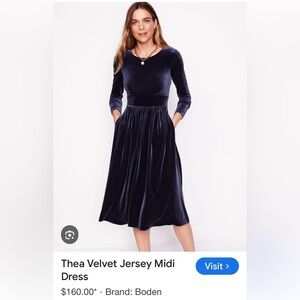 Thea Boden Velvet Midi Dress